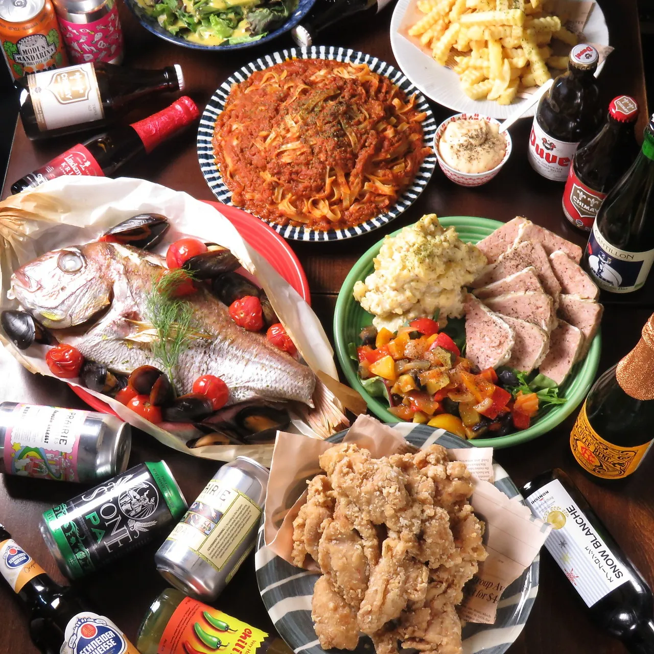 【食べ放題やクラフトビール樽生も!!】『加美屋の飲み放題付プラン』¥3,800~¥7,000